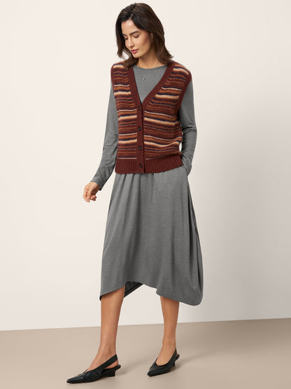 Wool Cocoon Curved Waist Mini Dress FARRAH