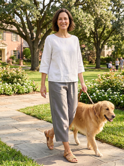 100% Linen Crop Pants RORY