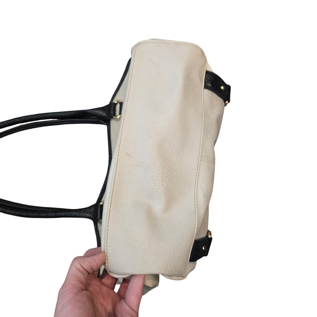 APT. 9 Cream/White with Black Trim Shoulder Bag/Tote Bag