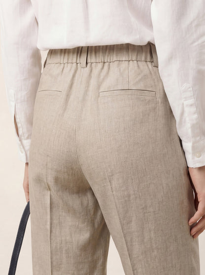 Linen Tailored Straight Full Length Pants LANDON