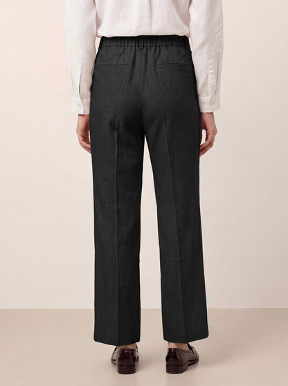 Linen Tailored Wide Leg Full Length Pants LEIGHTON