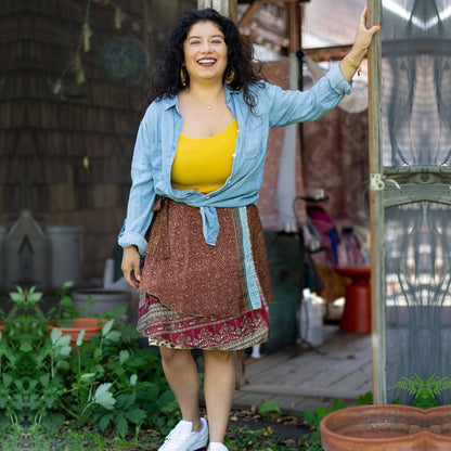 Knee-Length: "Mini" Sari Wrap Skirts