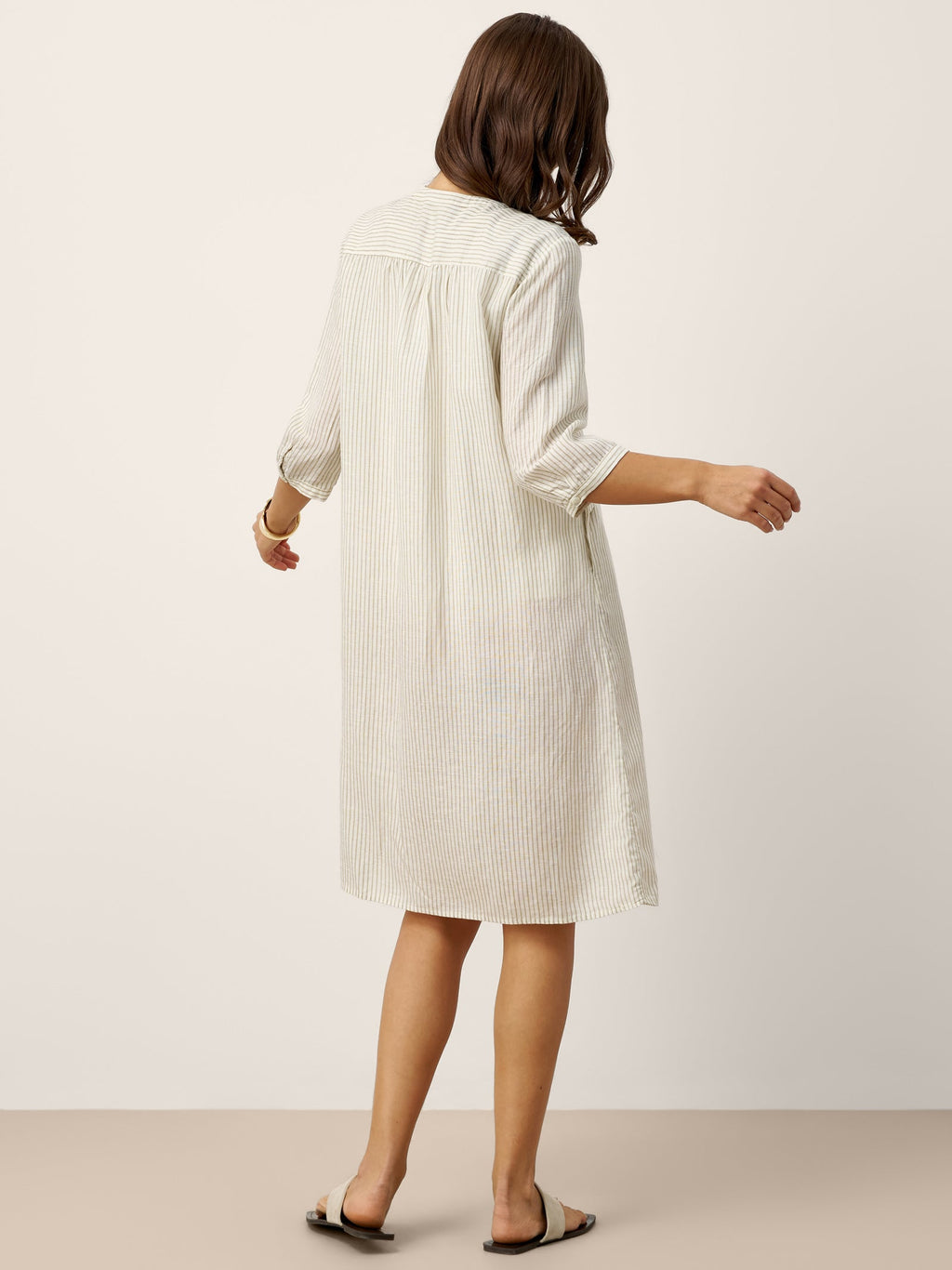 Linen-Lyocell Deconstructed Asymmetric Front Pleat Mini Dress EULALIE