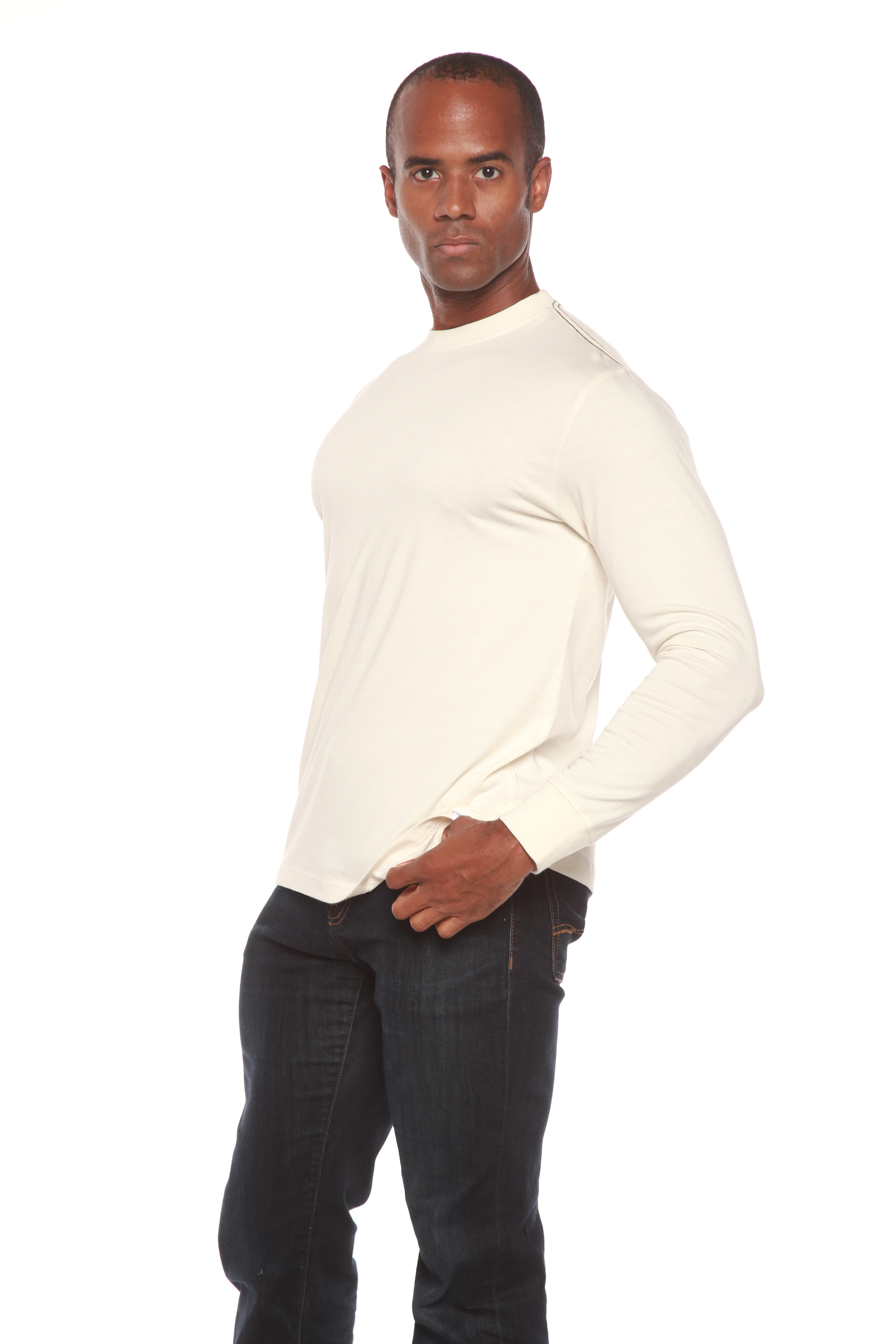 Clearance Men's Bamboo Viscose/Organic Cotton Long Sleeve T-Shirt